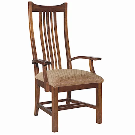 Montclair Dining Arm Chair with Upholstered Seat