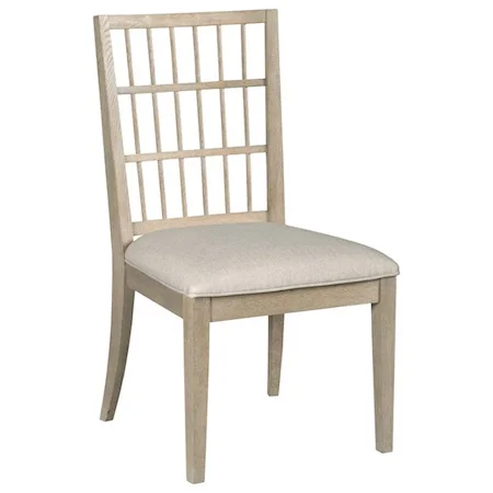 Contemporary Symmetry Solid Wood Upholstered Side Chair