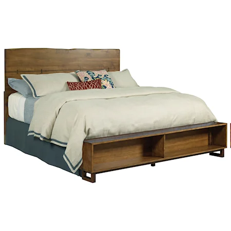 Craftsman California King Size Live Edge Bed with Storage Footboard