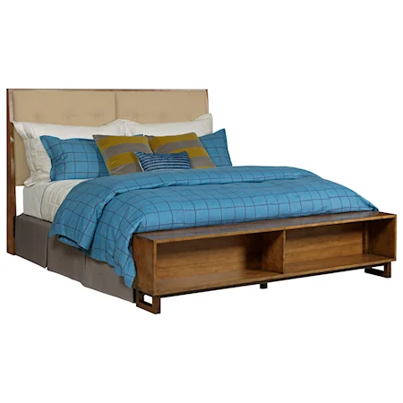 Patternmaker California King Bed with Upholstered Headboard and Storage Footboard