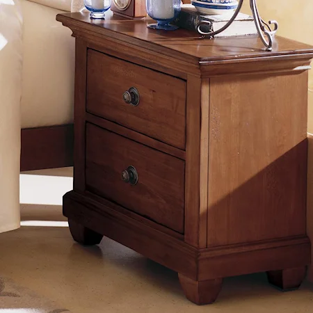 2 Drawer Night Stand With Wood Top