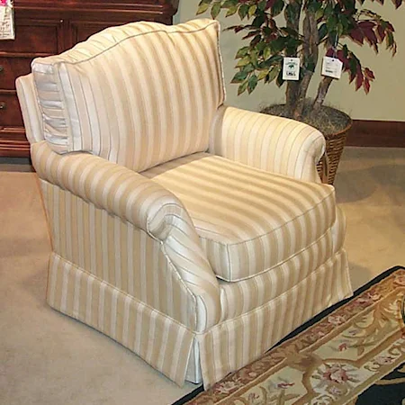 36" Loose Pillow Back Chair in Formal Oyster Fabric