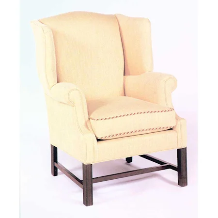 411 Wing Chair With Sunburst Cord on Seat