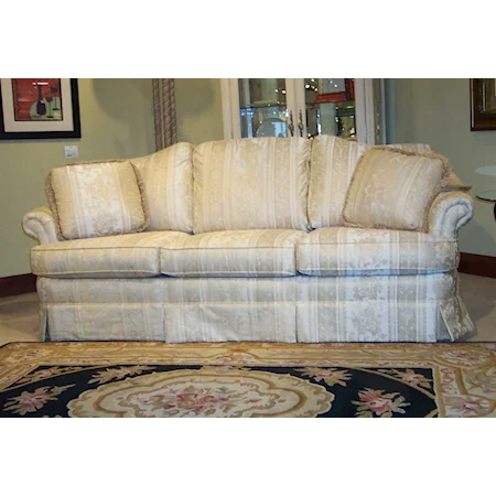 87" Semi-Attached Back Sofa in Crystal Oyster Fabric