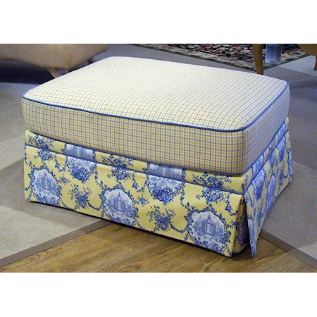 35" Skirted Contrast Ottoman