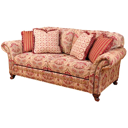 Traditional Stationary Sofa with Nailhead Trim