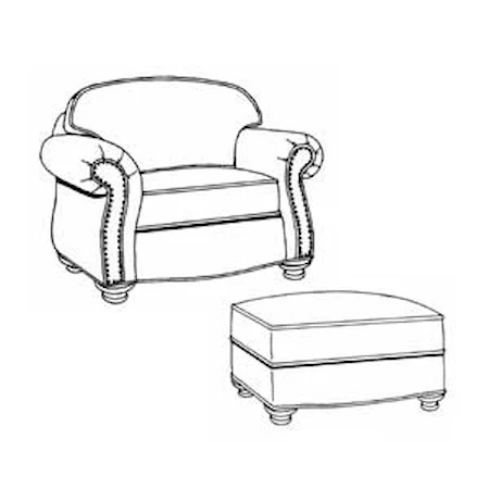 48" Loose Pillow Back Chair and Ottoman