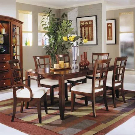 Dining Table with Two Arm and Four Side Chairs