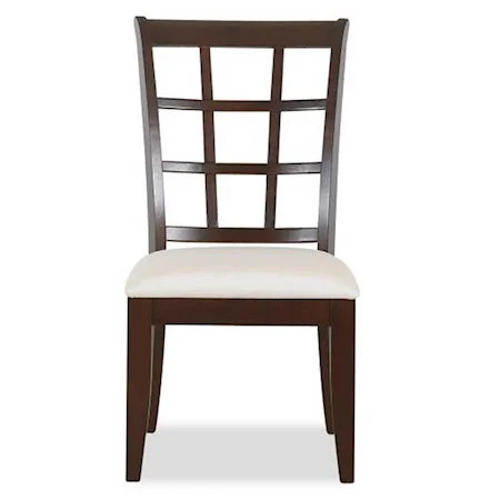 Unique Slat Back Side Chair with Tapered Feet