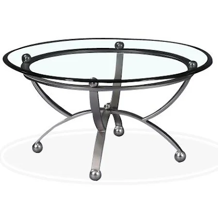 Contemporary Cocktail Table with Glass Top