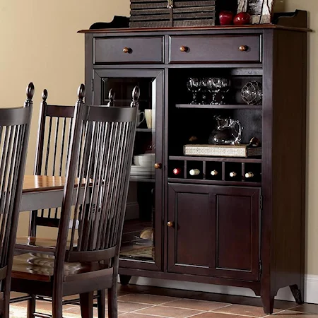 Dining Room Sideboard with 2 Drawers, 2 Doors, and Wine Rack