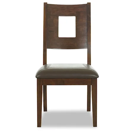 Square Back Dining Room Side Chair with Upholstered Seat