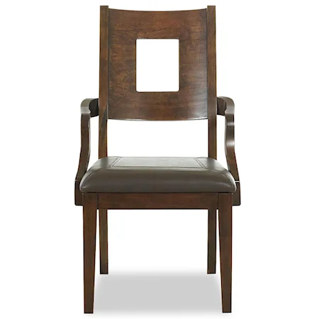 <b>Special Order</b> Square Back Dining Room Arm Chair with Upholstered Seat