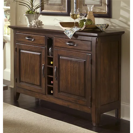 Dining Room Sideboard with Two Drawers, Two Doors and Wine Rack