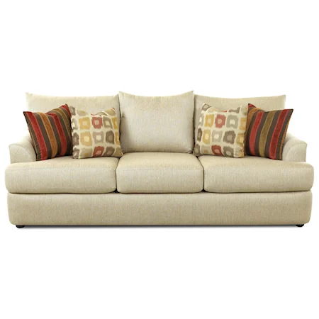 Three Over Three Sofa With Accent Pillows