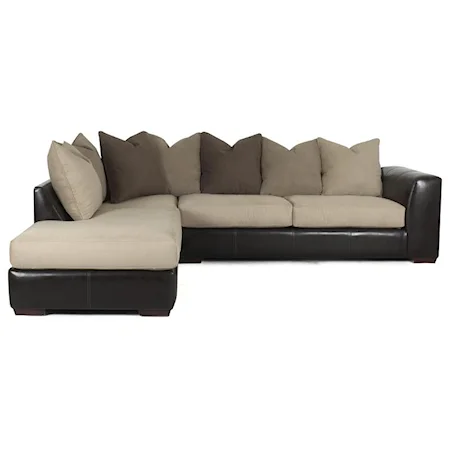 Sectional  Group with Left Chaise, Vinyl Body, and Loose Pillow Back