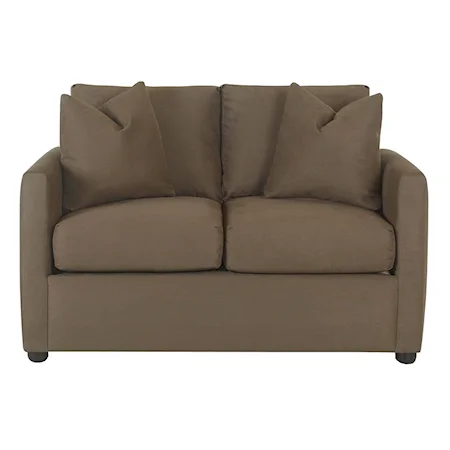 Casual Upholstered Stationary Love Seat