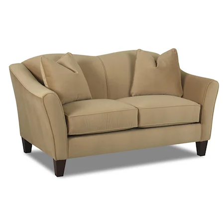 Contemporary Upholstered Stationary Love Seat