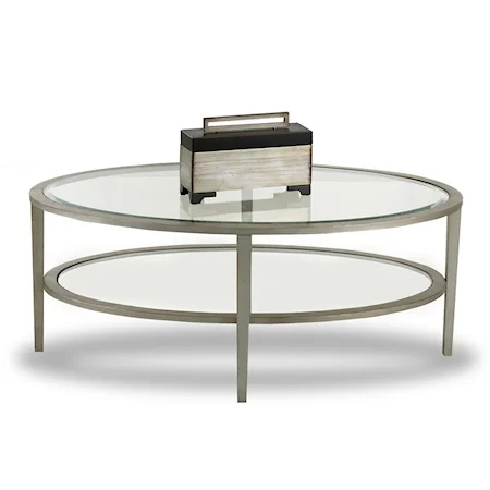 Oval Cocktail Table with Glass Top