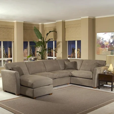 Sectional with 1 Arm Left Facing Chaise Lounge and 1 Arm Right Facing Chair