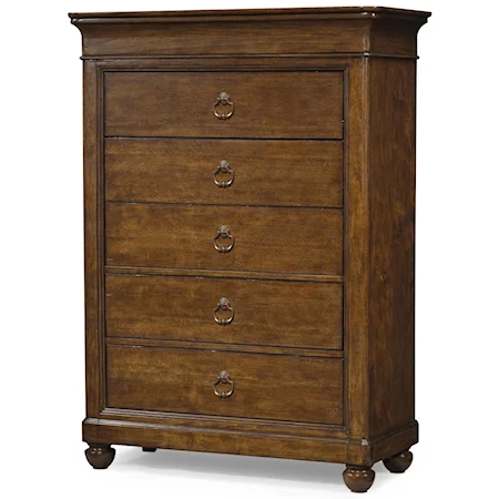 Transitional Louis Philippe Five Drawer Chest