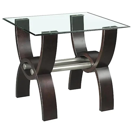 Contemporary Glass Top End Table