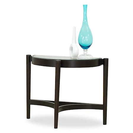 Contemporary End Table with Glass Top