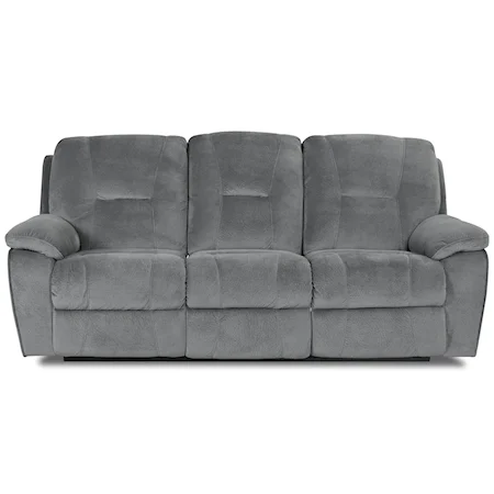 Casual Plush Gray Reclining Sofa