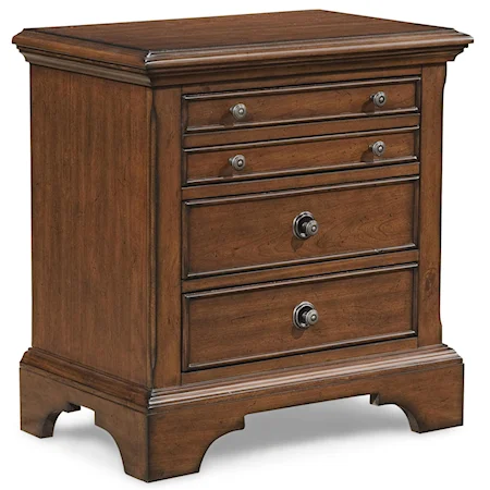 4-Drawer Night Stand with Accessory Storage