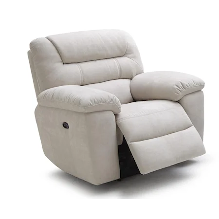 Casual Glider Recliner with Plush Pillow Arms