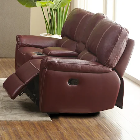 Casual Console Reclining Loveseat