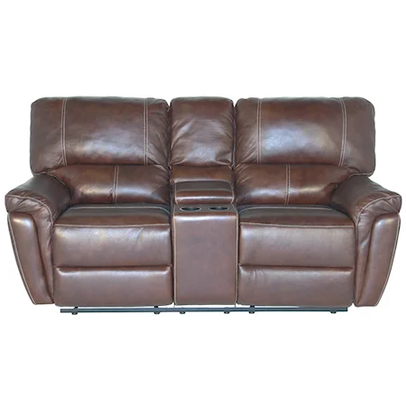 Casual Console Reclining Loveseat