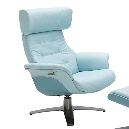 Modern Swivel Reclining Chair with Metal Base