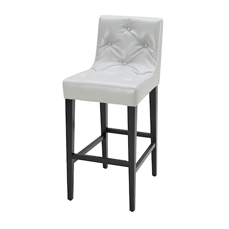 Traditional 26 Inch Bar Stool With Button Tufting