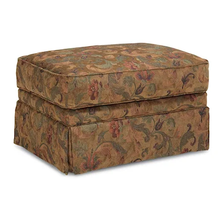 Floral Print Upholstered Ottoman