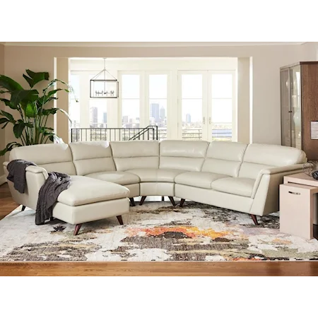 4 Pc Sectional Sofa with Right Arm Sitting Chaise