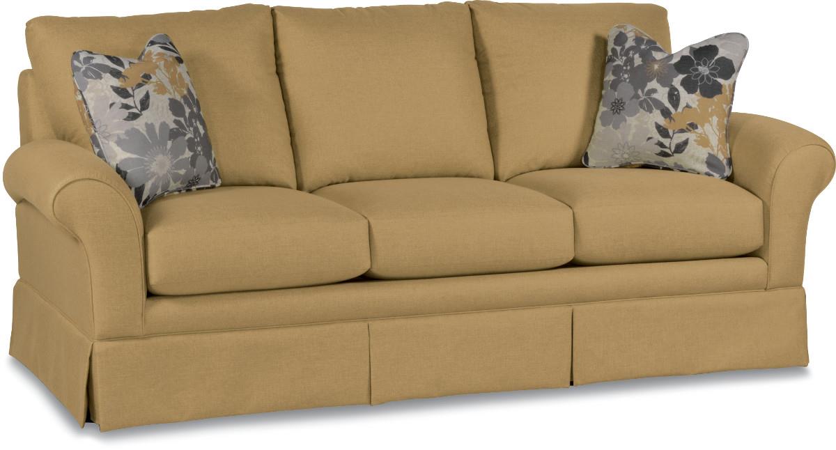 Blair Casual La Z Boy Sofa with Kick Pleat Skirt by La Z Boy