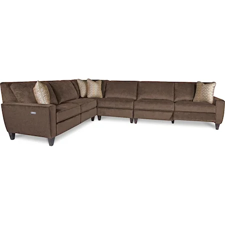 Four Piece Power Reclining Sectional Sofa with Two Reclining Chairs and Two USB Charging Ports