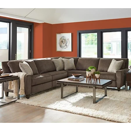 Three Piece Power Reclining Sectional Sofa with Two Reclining Chairs and Two USB Charging Ports