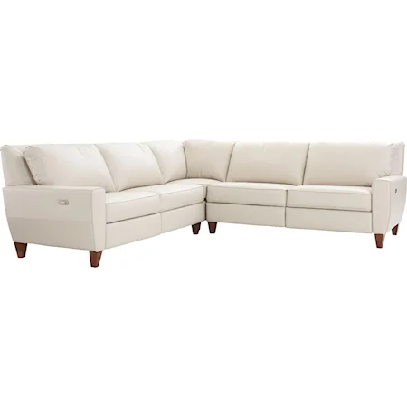 Three Piece Power Reclining Sectional Sofa with Two Reclining Chairs and Two USB Charging Ports