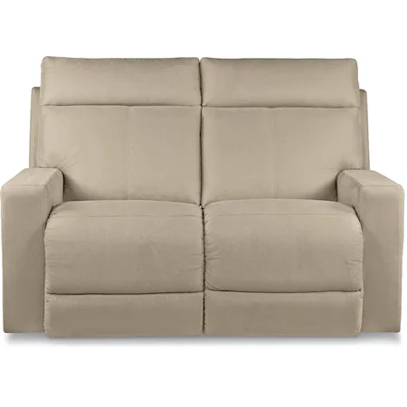 Contemporary Reclining Loveseat with Topstitch Detailing