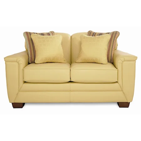 Premier Loveseat with Exposed Wood Feet