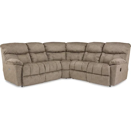 Casual 4-Seat Power Reclining Sectional Sofa with USB Charging Ports and Power Tilt Headrests