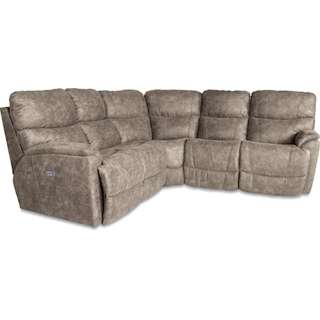 Three Piece Power Reclining Corner Sectional Sofa with USB Ports