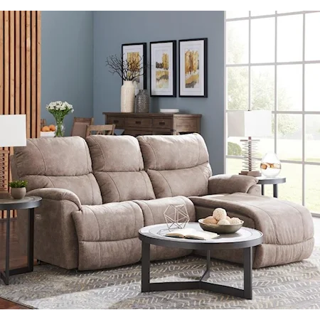 Two Piece Reclining Sectional Sofa with Left-Sitting Tilt Back Chaise