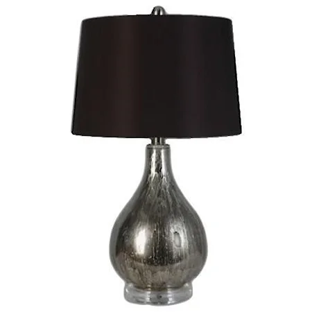 Glass Table Lamp Silver Foil Glass Finish