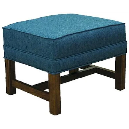 Traditional Ottoman with Oak Chippendale Base