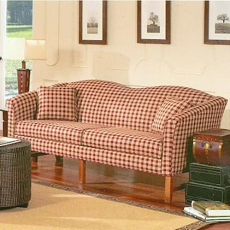 Casual Stationary Sofa with Oak Chippendale Legs