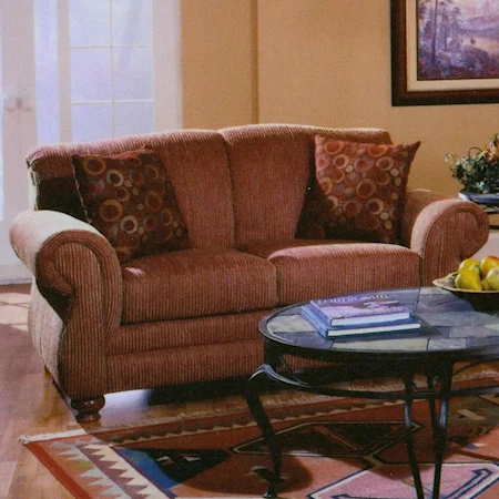 Traditional Loveseat with Rolled Arms