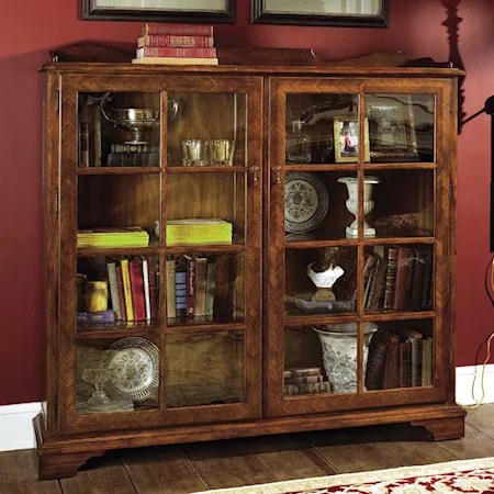 Glassdoor Display Bookcase with Walnut Veneers